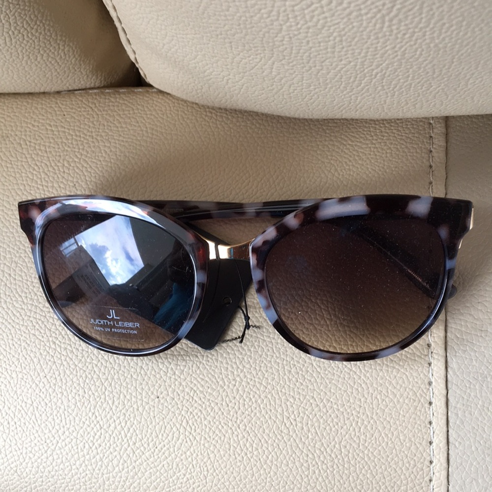 New Judith Leiber Sandstone Cat's Eye Sunglasses